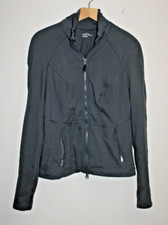 Zella Fitted Athletic Zip Jacket Large 38" Chest 24" T2B Gray Collar Long Sleeve