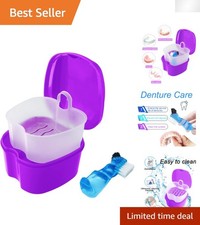 Hygienic Multi-Functional Denture Cup with Drip Basket - Travel-Friendly Design