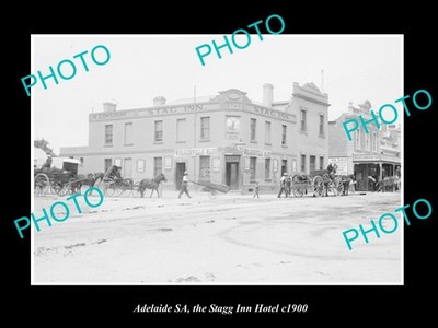 Adelaide Sa View Of The Stag Inn Hotel c1900 Old Large Historic Photo