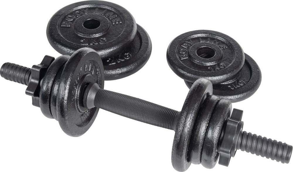 Kit Manillar de Vinilo Con Cinta Y Discos de Hierro - Total 10kg - Gimnasio a C