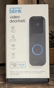 Blink Video Doorbell Camera Two Way Audio Alexa  HD Black Brand New in the Box
