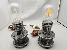 Steampunk Set of 2 Metal Table Lamps Minimalist Works
