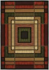 Terracotta 3x5  Bordered Blocks Geometric Area Rug: Actual Size 2' 7" x 4' 2"