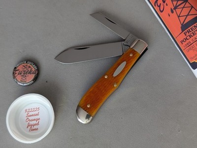GEC Great Eastern Cutlery #92 Eureka Jack Tidioute 922225 - Orange Jigged Bone