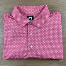 FootJoy FJ Polo Shirt Men  s XL Diamond Geo AOP Performance Golf Stretch Pink