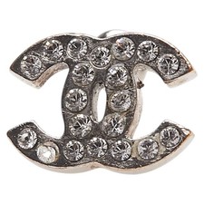 Chanel Coco Mark Earring Women Silver One Size