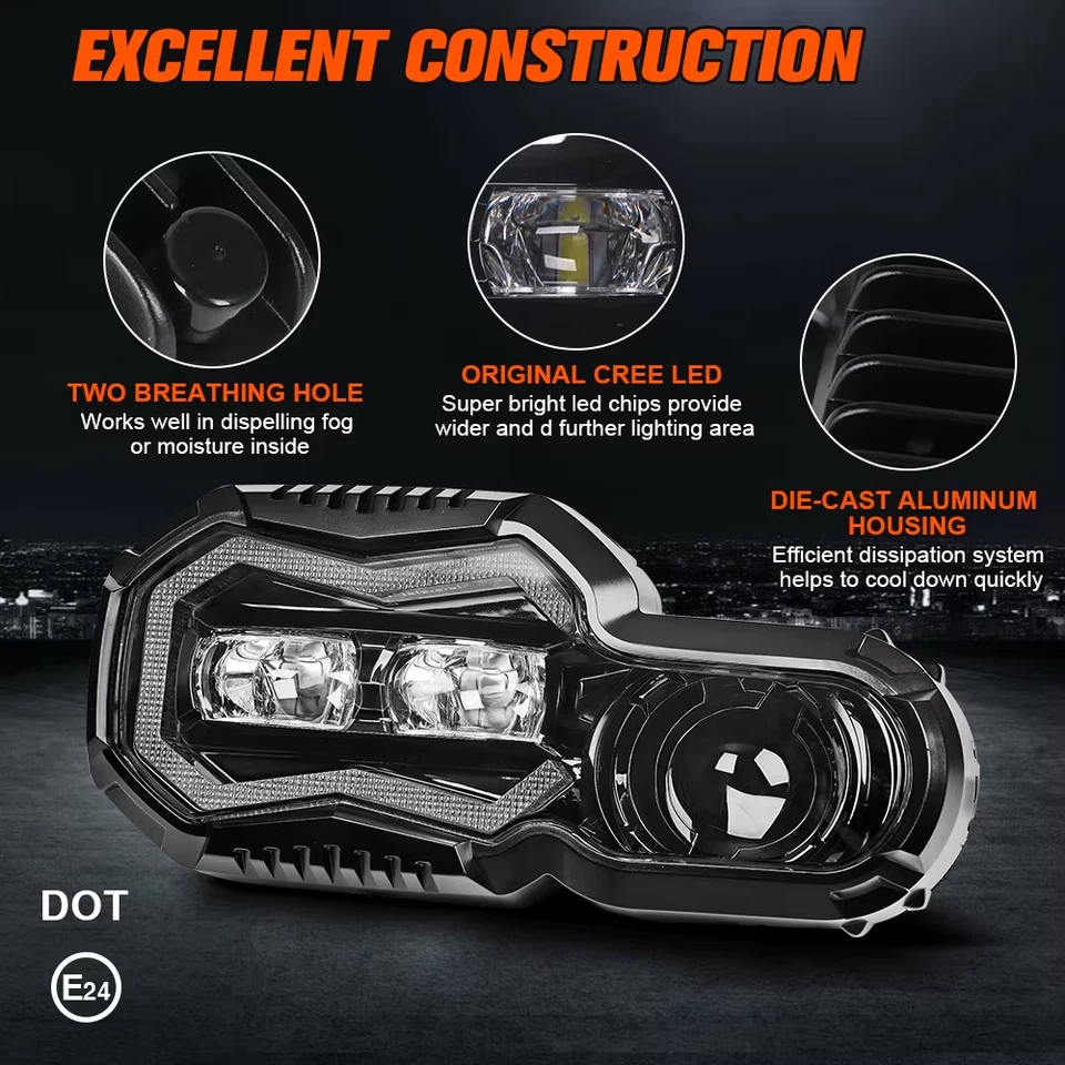 Faro LED más brillante BMW F650GS F700GS F800GS F 800GS Adventure Explorers Hea Foto 4 de 4