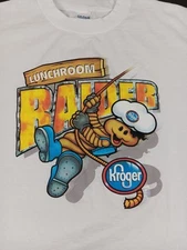 Vintage Kroger Lunchroom Raider T Shirt Size XLarge White Y2K 