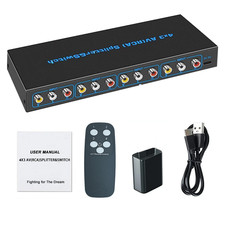 For HDTV LCD DVD 3 RCA Switcher 4 to 1 Selector 4 Way RCA AV Switch Splitter Box