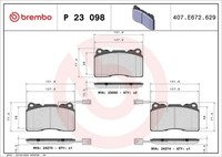 Brembo Bremsbelagsatz, Scheibenbremse P 23 098 FüR Alfa Romeo