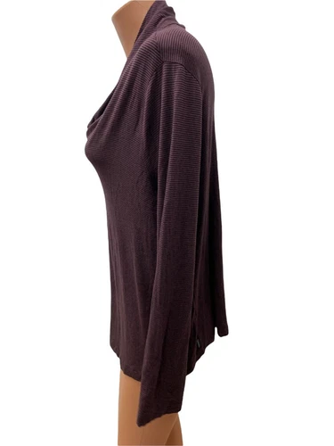OSKA Gr. XL Top Bluse Oberteil Jersey STrech Burgund Langarm Gestreift - Picture 5 of 9