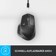 Logitech MX Master 2S wireless mouse Bluetooth Edition, multistrato, scorrimento veloce, ergonomico, ricaricabile, collega fino a 3 computer Mac/PC, Grafite - 6