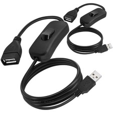 2 Pack USB Power Switch Cable, 3FT USB Male to Female Power Charger Extension...