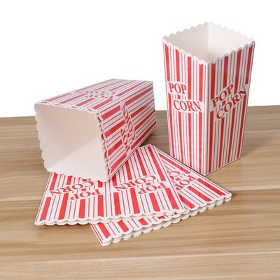 6PCS Plus Size Streifen Popcorn Treat Boxes Papier Popcorn Boxen für Party - Rot
