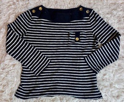 Tory Burch Marinestil Pullover blau weiß gestreift - Damen Extra Small XS 4 - 6