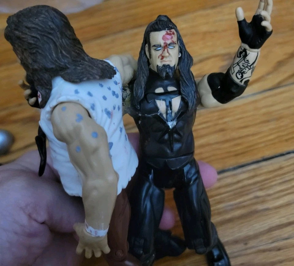 WWEWWF Jakks Figure Lot Classic Superstars Undertaker Mankind Booker T Warlord - Image 3 of 4