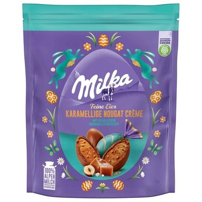 Milka chocolate EASTER EGGS with CARAMEL NOUGAT CREAM filling-90g-FREE SHIPPING