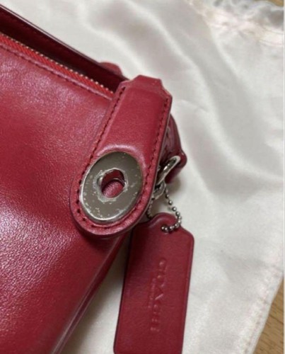 COACH shoulder bag red leather F57544 old luxury authentic USA good condition - Picture 11 of 12