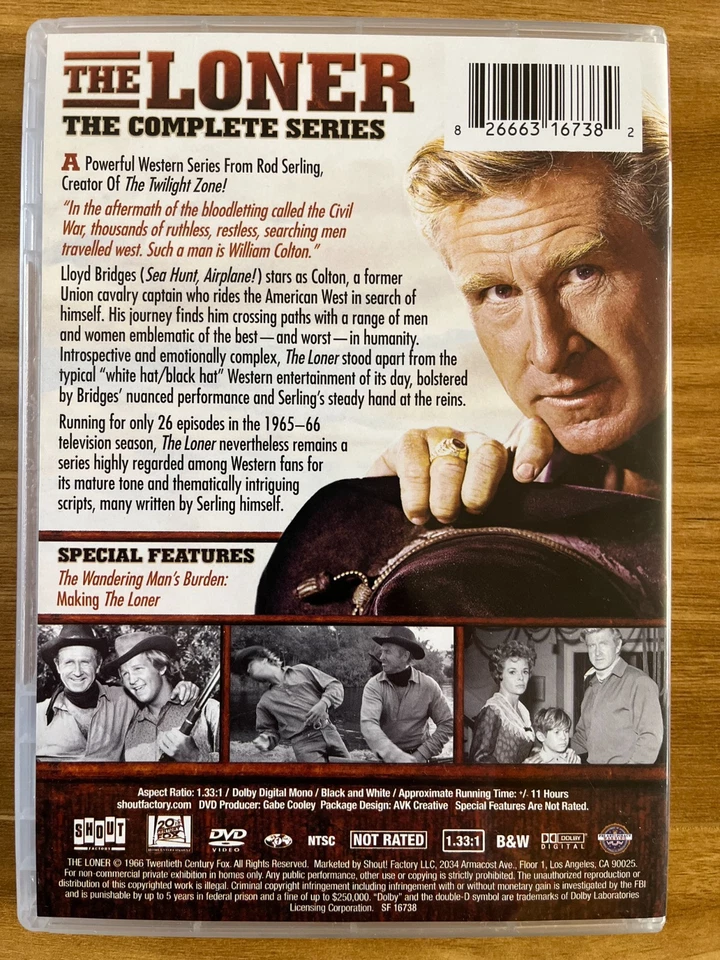 The Loner - The Complete Series - Lloyd Bridges 1965-66 4 Disc Set NTSC Region 1 - Image 2 of 2