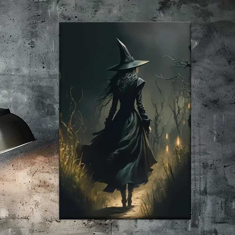 Mystical Witch Gothic Forest Scene Portrait Home Decor Wall Print Art