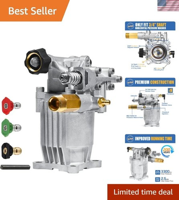 #ad 3 4quot; Shaft Horizontal Pressure Washer Pump 2600 3300 PSI @ 2.5 GPM Power W... $139.96