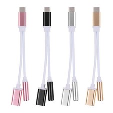 2-in-1 Adapter Cable 3.5mm Audio jack USB Type-C To 3.5MM Splitter
