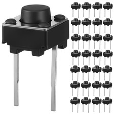 40 PCS 2 Pin Momentary Tactile Tact Push Button Switches, 6X6X5 Mm Micro Tactile