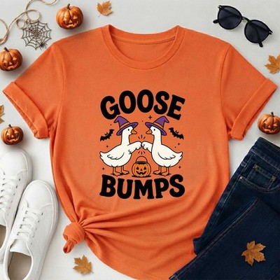 T-Shirt Gänsehaut lustig Ente gruselig Kürbis gruselige Jahreszeit festlich Party Tee neu