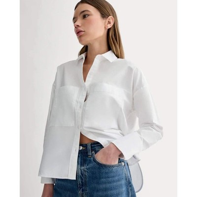 EVERLANE The Boxy Oxford Women XXL White Button Down Casual Oversized ClassicNEW