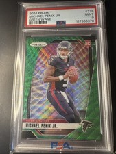 MICHAEL PENIX JR. 2024 PANINI PRIZM GREEN WAVE #378 ROOKIE RC PSA 9 Mint SSP 🔥