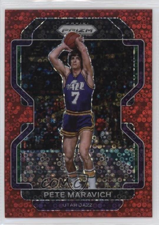 2021-22 Panini Prizm Fast Break Red Prizm 64/100 Pete Maravich #261 HOF