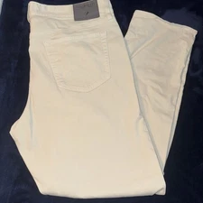 Cremieux Pants Mens Sz 38x30 Lt Khaki Olimpias Fabrics Slim Taper 5 pocket Pant