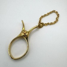 Hermes Glove Holder Filou Key Chain Bag Charm Gloves Clip Gold Metal NO BOX