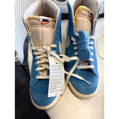 Nike Blazer Mid 77 Vintage Hairy Suede Blue White High Top Sneakers CW7583-400