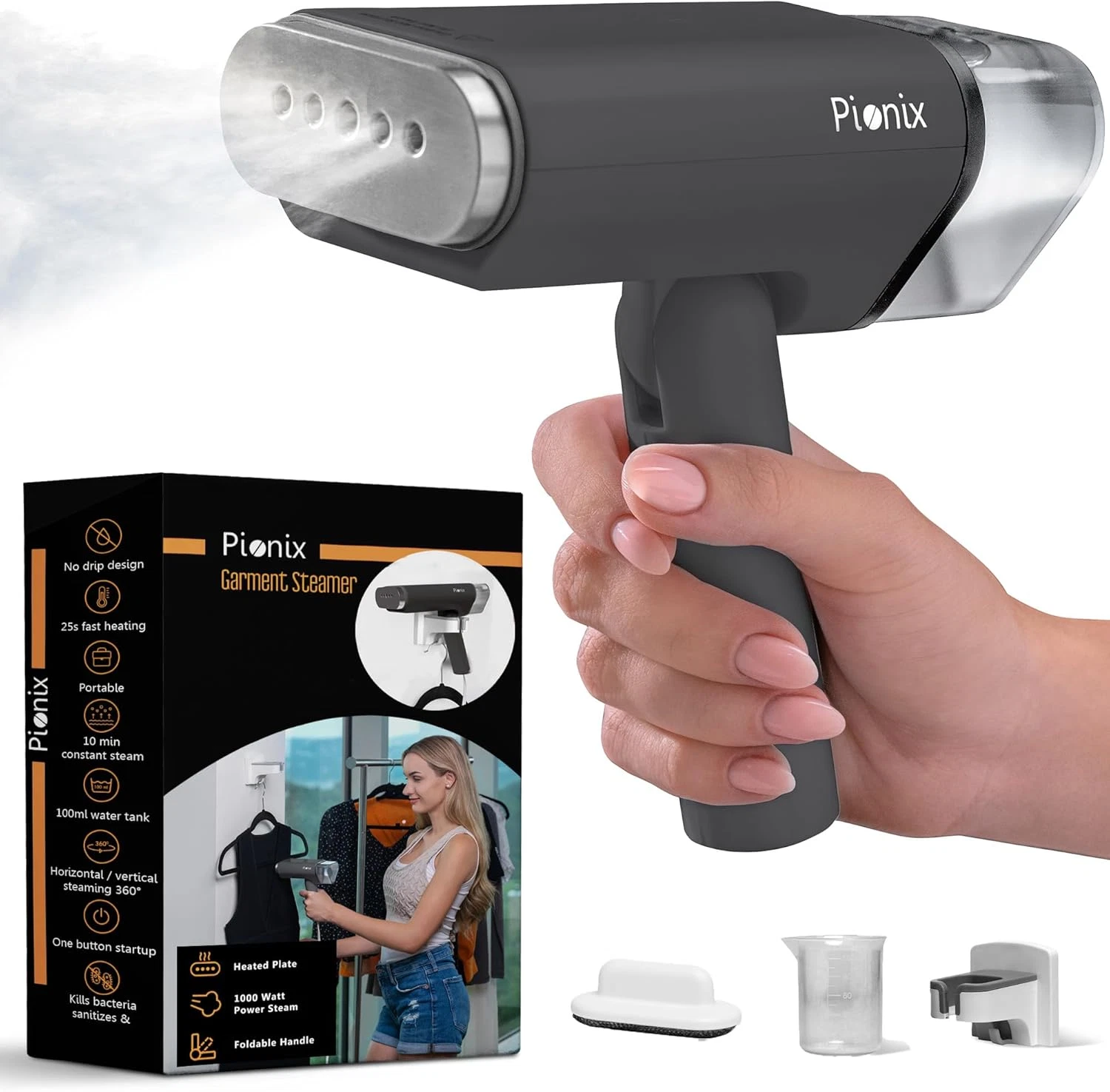 Handheld Garment Steamer - Foldable Handheld Steamer , 2-In-1 Horizontal & Verti