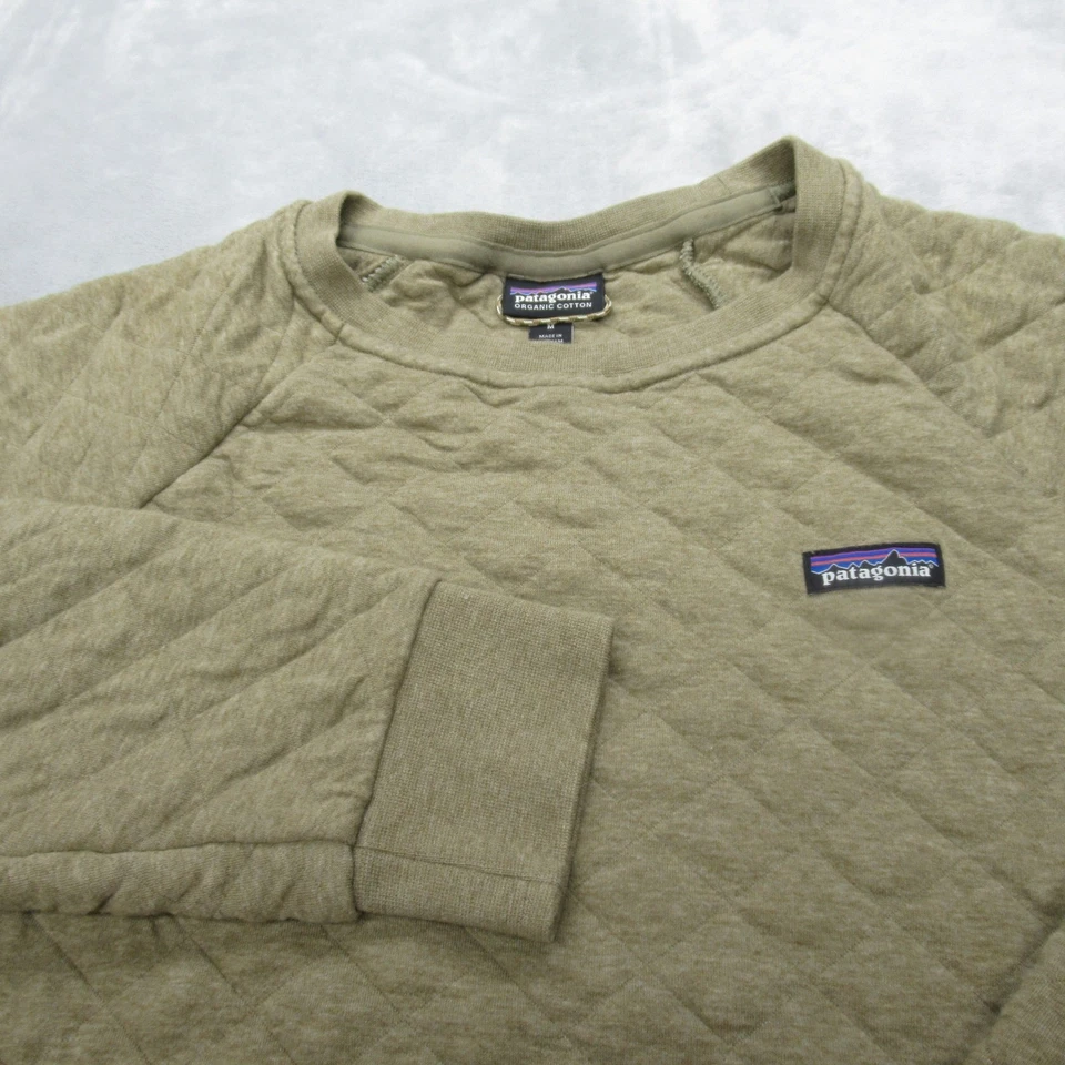 Sudadera Patagonia Mujer Mediana Verde Claro Algodón Orgánico Edredón Cuello Redondo Foto 3 de 4
