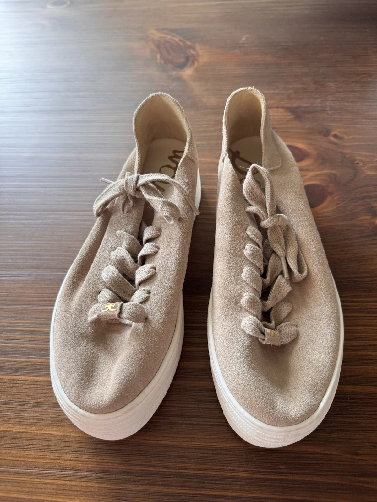 Sam Edelman Pippy Sneakers Woman's Size 6 Taupe Suede Platform Shoes