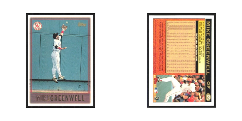 1997 Topps Mike Greenwell Red Sox #123 - Image 3 of 3