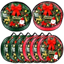 8 Pieces Wreath Container Christmas Wreath Storage Bag Garland Tear Resistant...