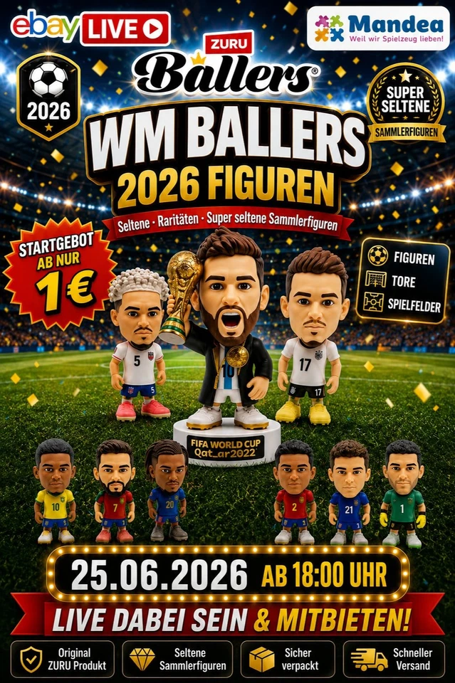 🔥 LIVE Pack Opening & Ballers WM26 Jagd – Seltene Figuren ziehen!
