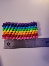 handmade poni bead kandi cuff / 12.5'' circumference / rainbow pride colors