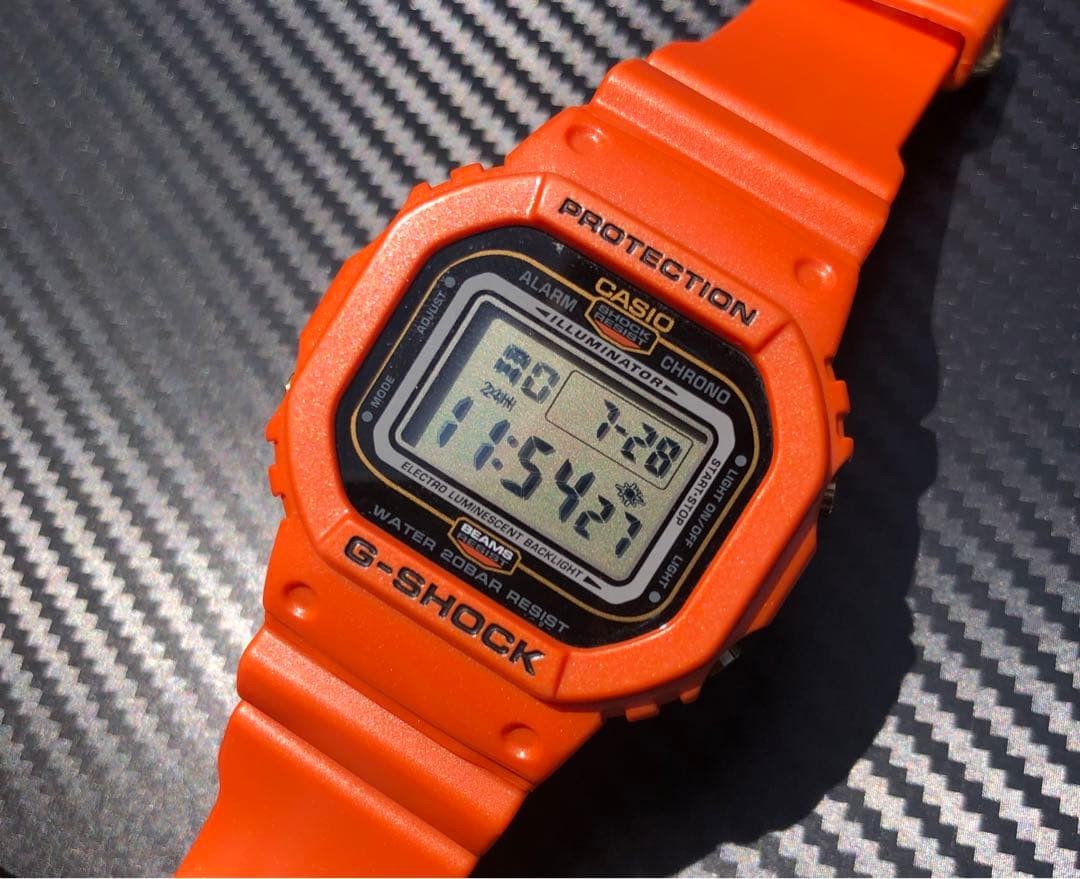 CASIO x BEAMS G-SHOCK DW 5600BE Orange Digital Watch Quartz