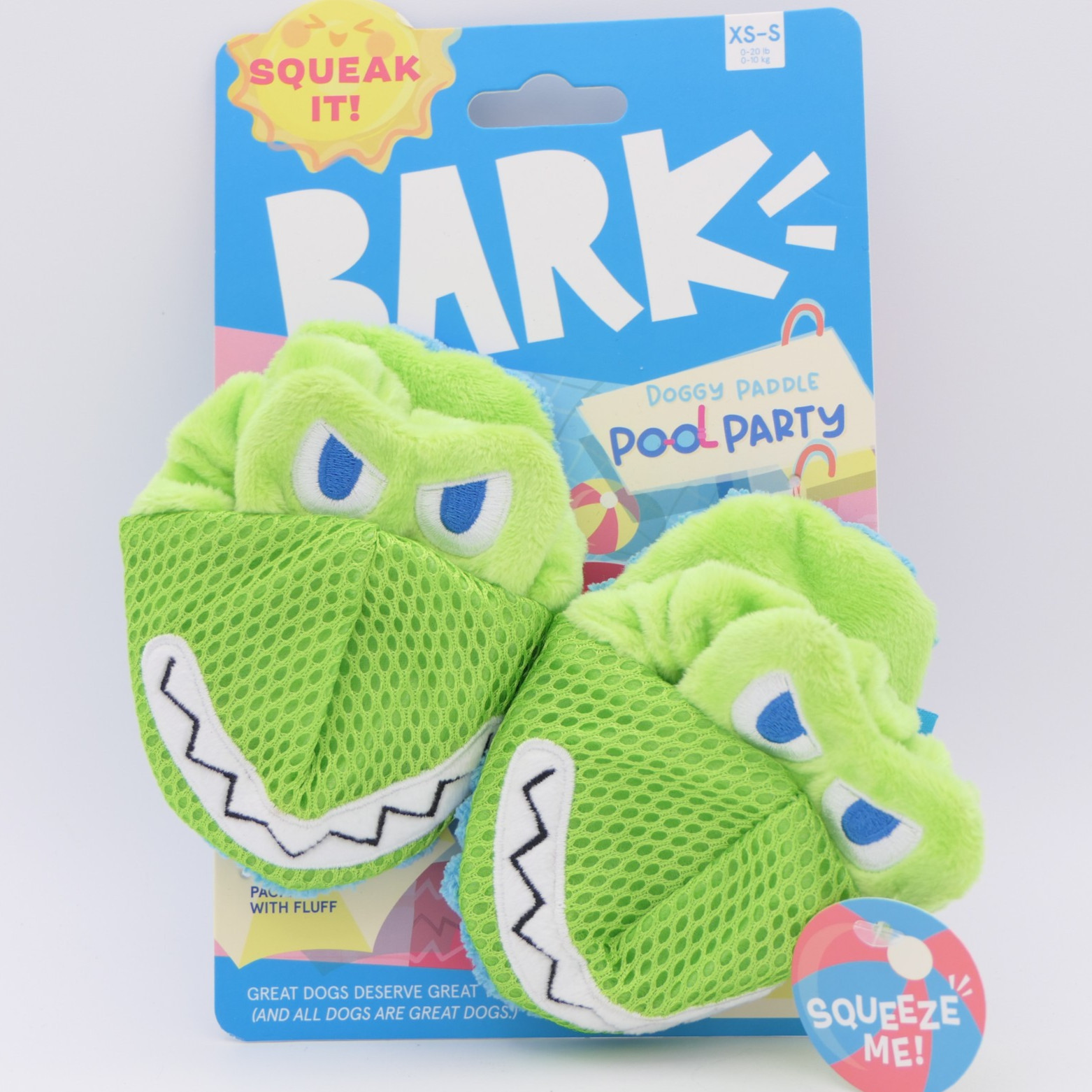 BARK Doggy Paddle Pool Party Crocks Dog Toy Dog Size XS-S w/