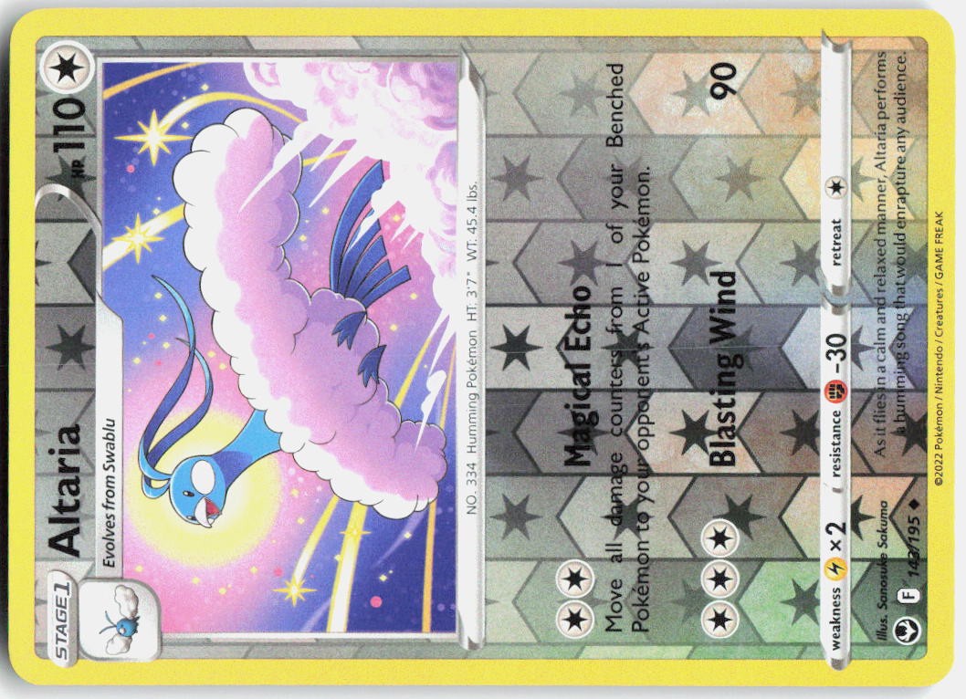 Altaria Uncommon 143/195 Silver Tempest Pokemon Reverse Holo Near Mint