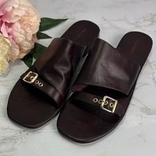 Free People Collection Mila Sandalia Plana Minimal Cáscara de Coco Marrón Talla 11 Nueva
