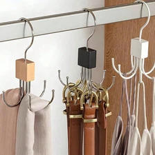 1 pc 360° rotatable belt hanger organizer – space‑saving closet storage solution