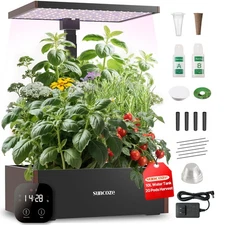 20 Pods Hydroponics Growing System Kit, Indoor Herb Garden with 30W LED Grow ...