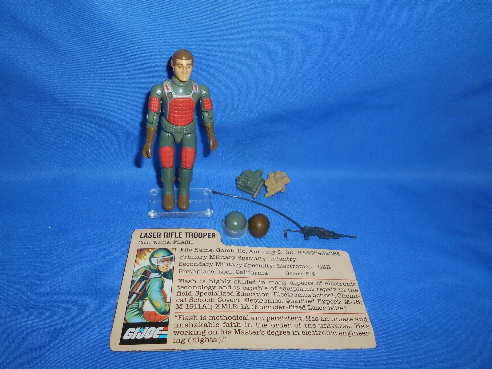 1982 GI Joe ARAH Straight Arm Flash Complete Set with Helmet Visor Gun Excellent