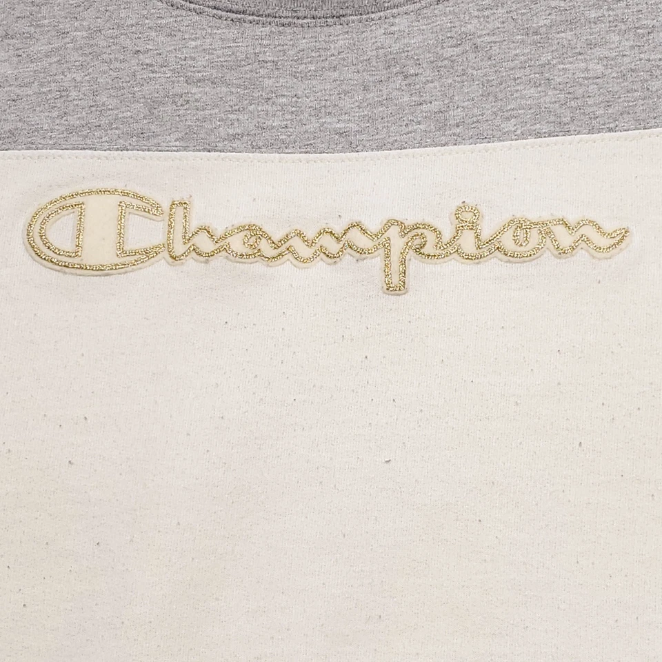 Champion Casual Long Sleeve Pullover Sweatshirt Womens Size Medium M Gray White - Image 4 of 4