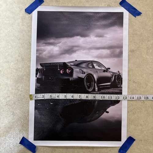 Sports Car - Black R35 GTR Street Racing ✅ Poster Canvas Wall Art ✅ 16x24 inch - Picture 5 of 6